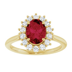 14K Yellow Gold Lab-Grown Ruby  & 1/3 CTW Lab-Grown Diamond Ring