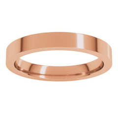 14K Rose Gold 3 mm Comfort-Fit Flat Band Size 4