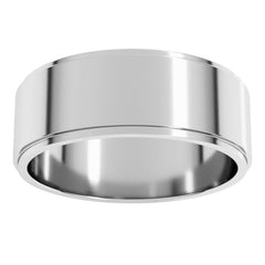 Platinum 7 mm Stepped-Edge Flat Band Size 11