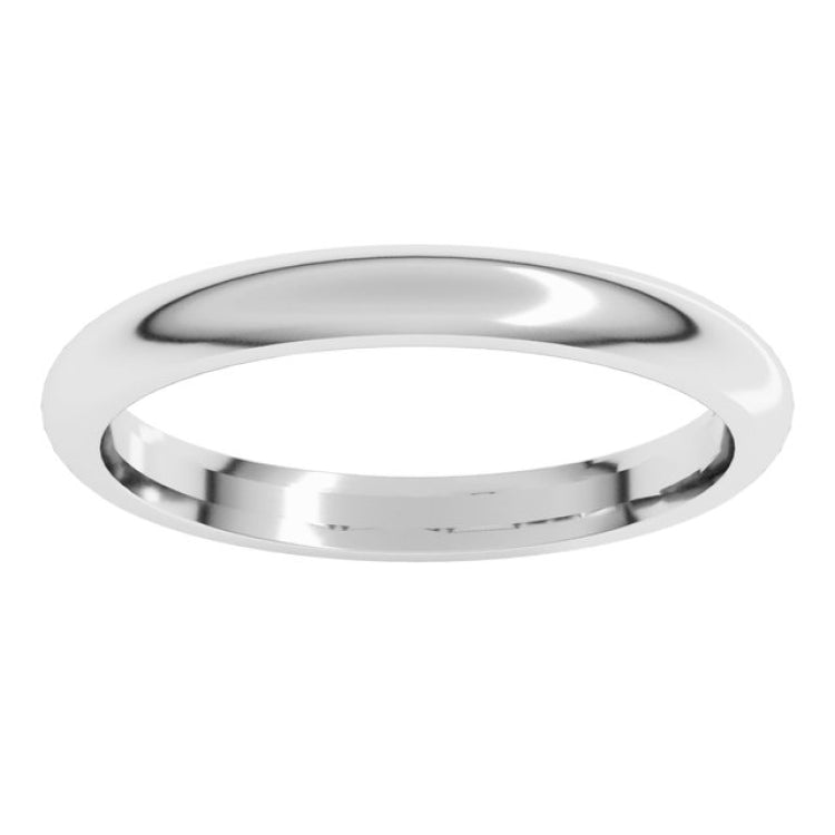 Platinum 2.5 mm Comfort-Fit Half Round Band Size 6.5