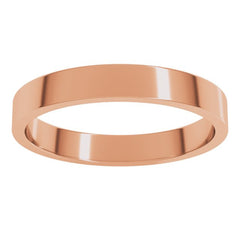 14K Rose Gold 3 mm Flat Band Size 7