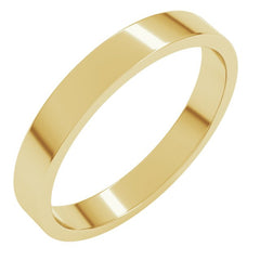 14K Yellow Gold 3 mm Flat Band Size 10