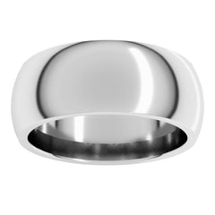 14K White Gold 8 mm Comfort-Fit Half Round Band Size 7