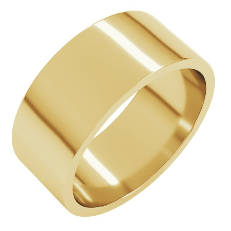 14K Yellow Gold 8 mm Flat Band Size 9