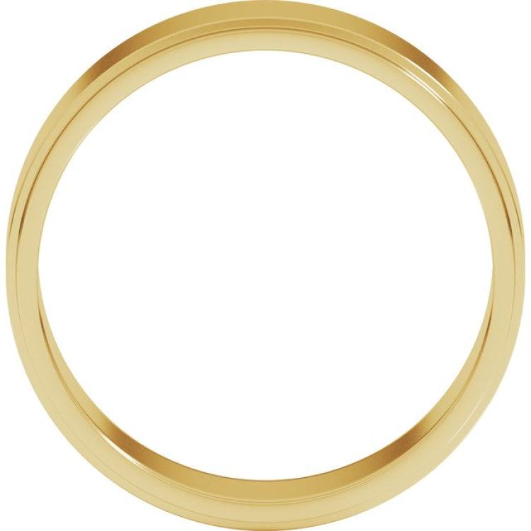 14K Yellow Gold 6 mm Stepped-Edge Flat Band Size 7