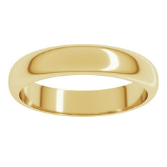 10K Yellow Gold 4 mm Half Round Band Size 5