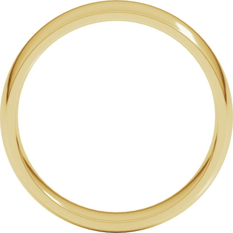 14K Yellow Gold 5.5 mm Lightweight Comfort-Fit Half Round Band Size 10