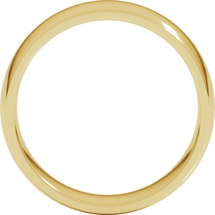 14K Yellow Gold 6.5 mm Lightweight Comfort-Fit Half Round Band Size 8