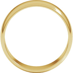 14K Yellow Gold 7 mm Lightweight Half Round Band Size 9