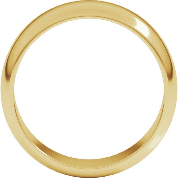 10K Yellow Gold 7 mm Half Round Band Size 6.5