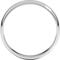 14K White Gold 4 mm Lightweight Half Round Band Size 6.5