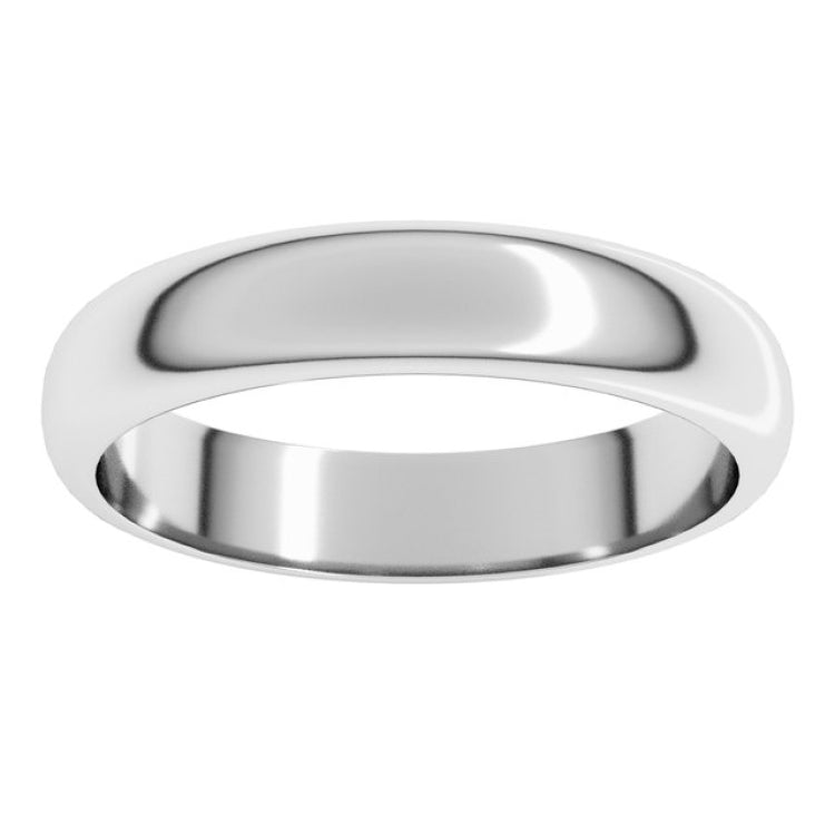 10K White Gold 4 mm Half Round Band Size 8