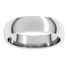 Platinum 5 mm Lightweight Comfort-Fit Half Round Band Size 10.5