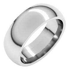 14K White Gold 7 mm Comfort-Fit Half Round Band Size 11.5