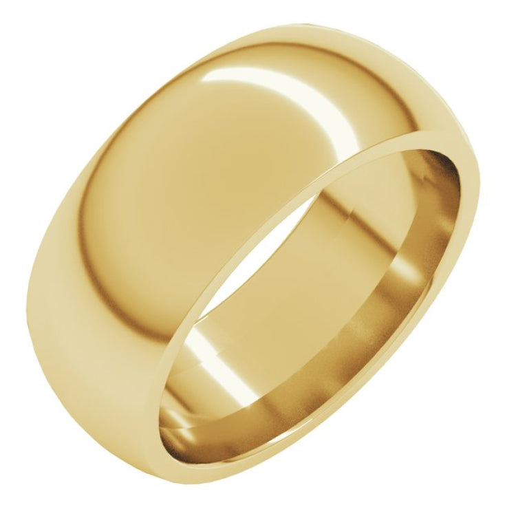 14K Yellow Gold 8 mm Comfort-Fit Half Round Band Size 11.5