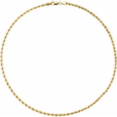 14K Yellow Gold 3 mm Rope 20" Chain