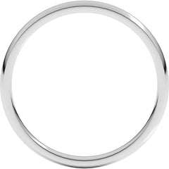 10K White Gold 2 mm Lightweight Comfort-Fit Half Round Band Size 6