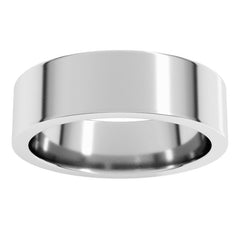 14K White Gold 6 mm Comfort-Fit Flat Band Size 13