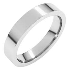 14K White Gold 4 mm Comfort-Fit Flat Band Size 8