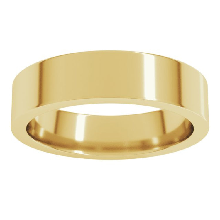 18K Yellow Gold 5 mm Comfort-Fit Flat Band Size 8.5