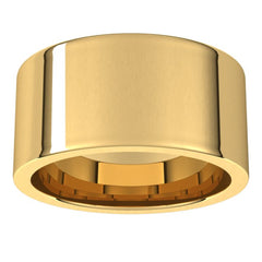 14K Yellow Gold 10 mm Comfort-Fit Flat Band Size 11.5