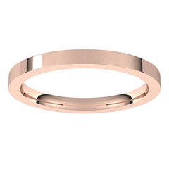 14K Rose Gold 2 mm Comfort-Fit Flat Band Size 6.5