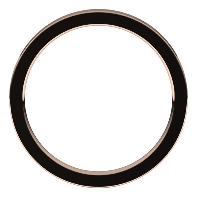14K Rose Gold 2 mm Comfort-Fit Flat Band Size 7