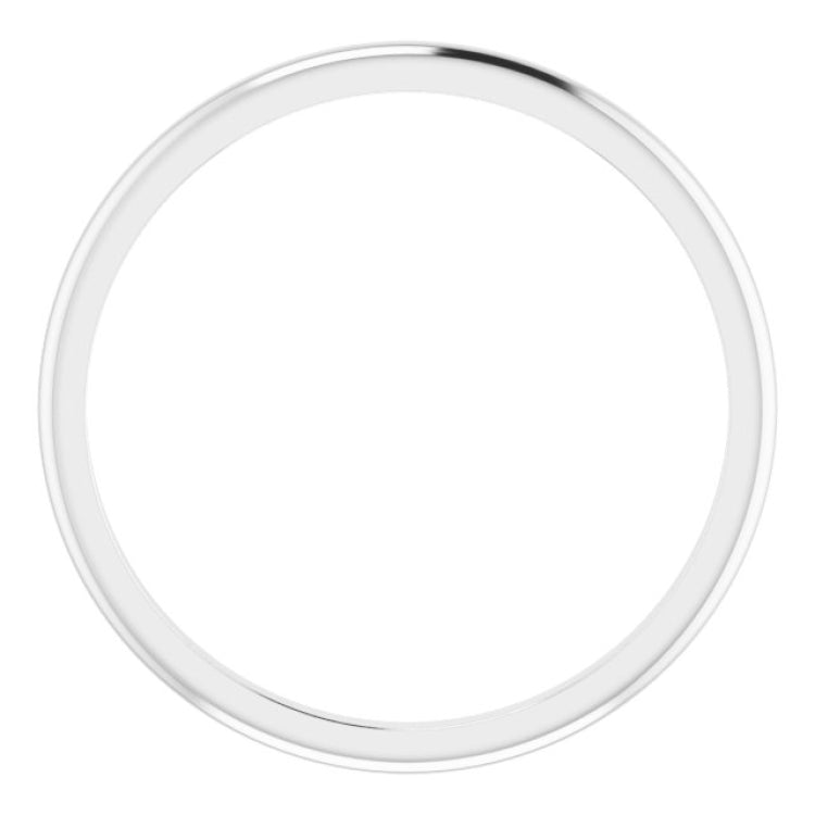 14K White Gold 1.5 mm Half Round Band Size 4.5