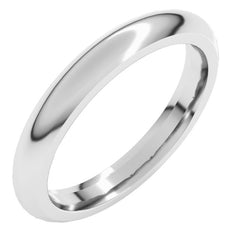 Sterling Silver 3 mm Comfort-Fit Half Round Band Size 7.5