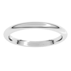 Sterling Silver 2 mm Comfort-Fit Half Round Band Size 15