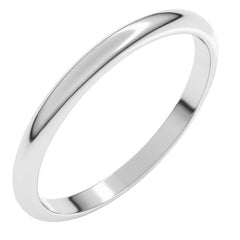 Sterling Silver 2 mm Half Round Band Size 5.5