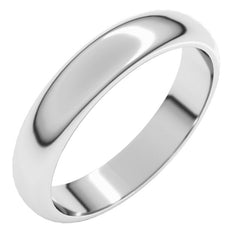Sterling Silver 4 mm Half Round Band Size 6.5