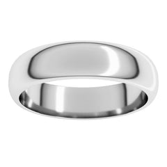 Sterling Silver 5 mm Half Round Band Size 9.5