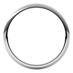 14K White Gold 1 mm Half Round Band Size 7