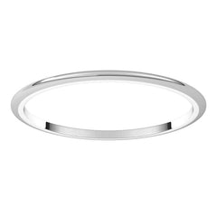 14K White Gold 1 mm Half Round Band Size 7