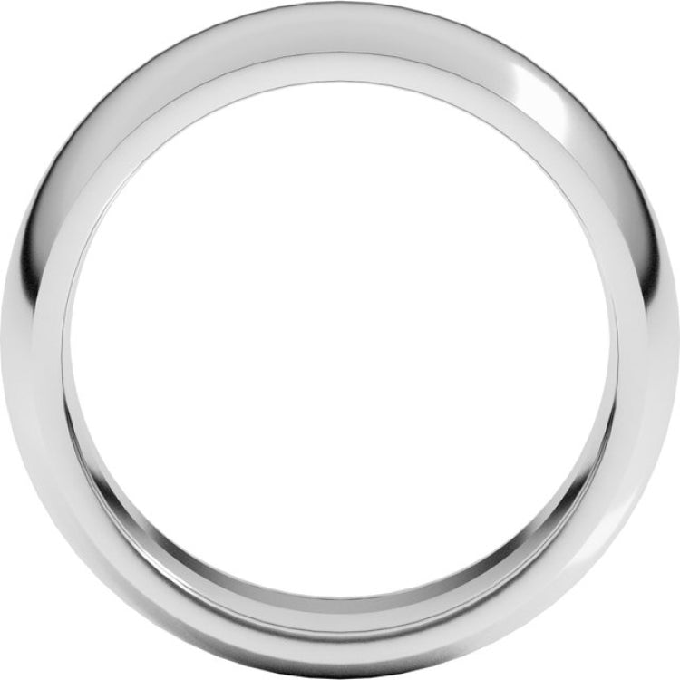 Sterling Silver 8 mm Comfort-Fit Half Round Band Size 9