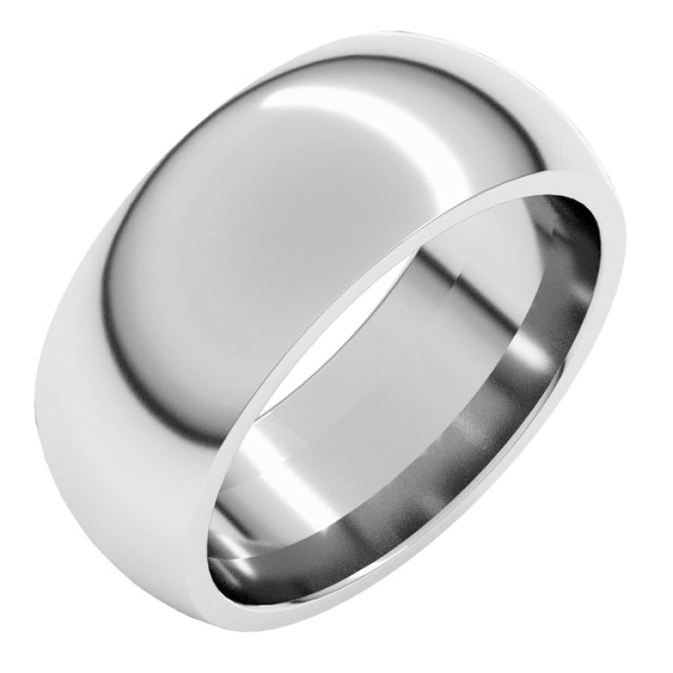 Sterling Silver 8 mm Comfort-Fit Half Round Band Size 12