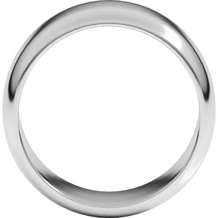 Sterling Silver 10 mm Half Round Band Size 7