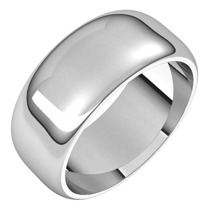 Sterling Silver 8 mm Half Round Band Size 11