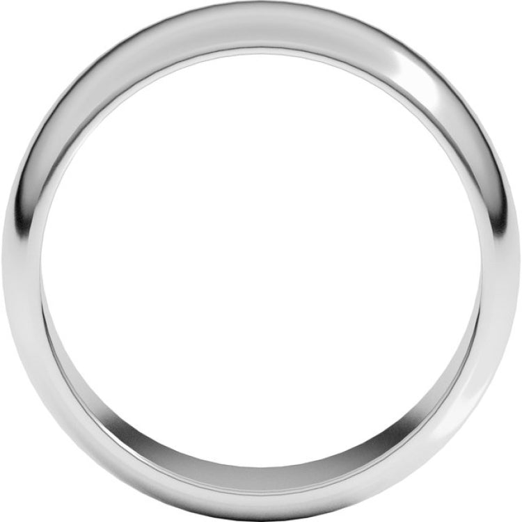 Sterling Silver 7 mm Half Round Band Size 4.5