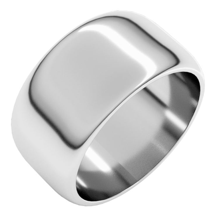 Sterling Silver 10 mm Half Round Band Size 8