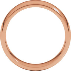 14K Rose Gold 7 mm Lightweight Comfort-Fit Half Round Band Size 11