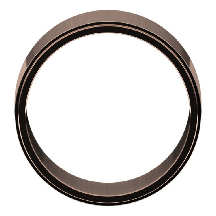 14K Rose Gold 10 mm Stepped-Edge Flat Band Size 11
