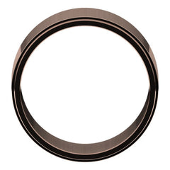 14K Rose Gold 10 mm Stepped-Edge Flat Band Size 11
