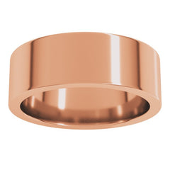 14K Rose Gold 7 mm Comfort-Fit Flat Band Size 9.5