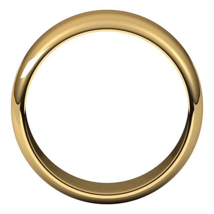 18K Yellow Gold 8 mm Half Round Band Size 7