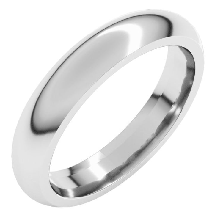 Platinum 4 mm Comfort-Fit Half Round Band Size 9