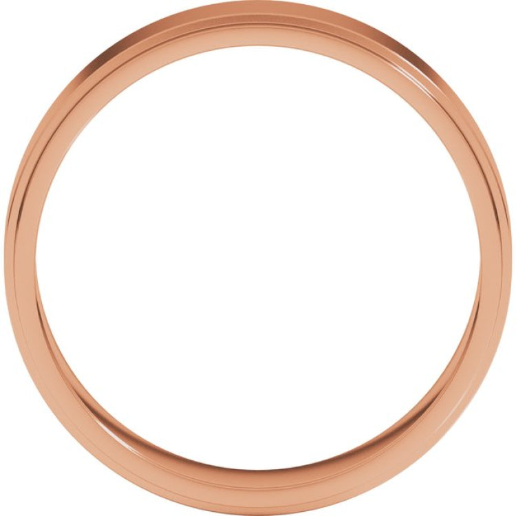 14K Rose Gold 5 mm Stepped-Edge Flat Band Size 6.5