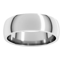 Platinum 6 mm Lightweight Comfort-Fit Half Round Band Size 8.5