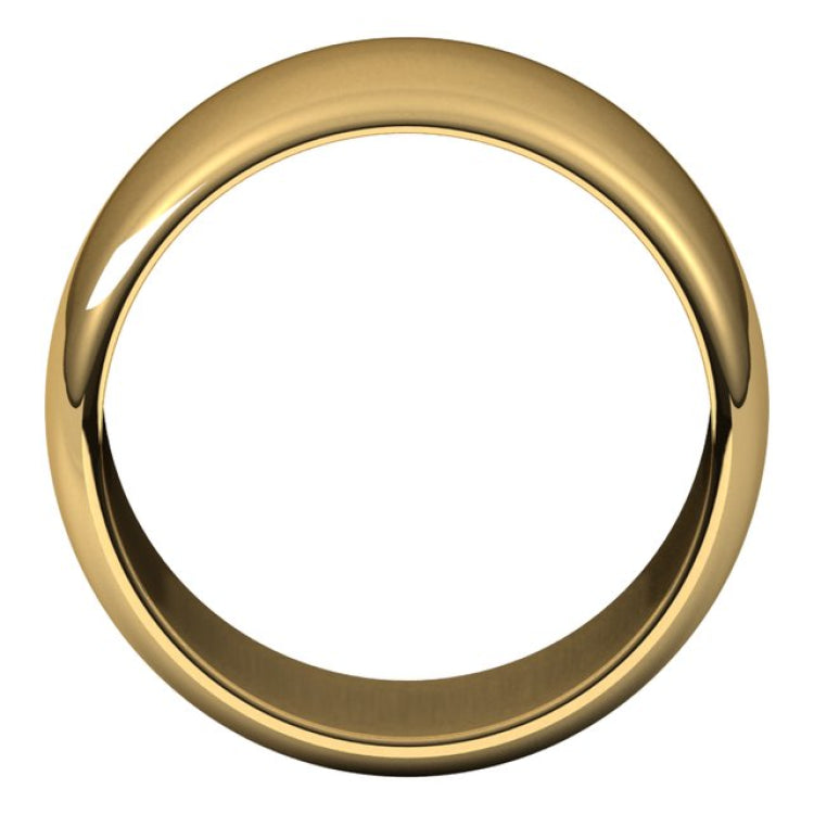 14K Yellow Gold 12 mm Half Round Band Size 7.5